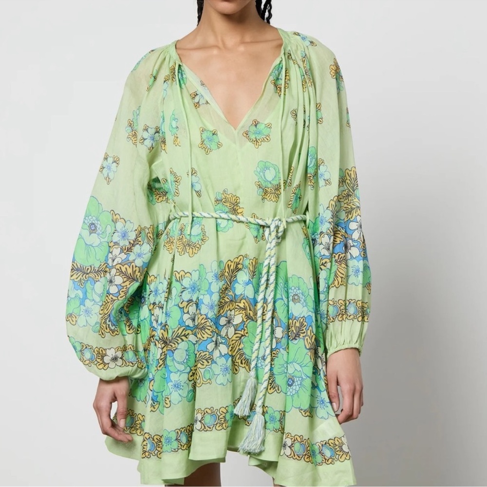 Alemais Velma Floral-Print Ramie Mini Dress